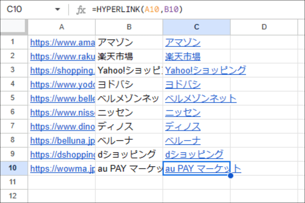 リンクが完成する