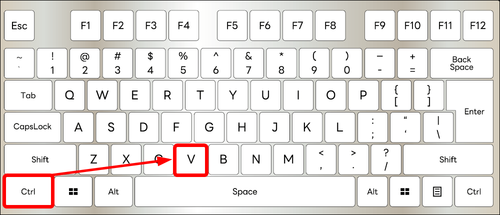 CtrlキーとVキーで貼り付ける