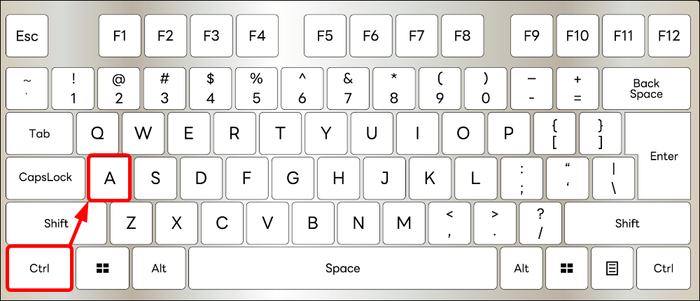ショートカットキー［Ctrl ＋ A］で全選択する